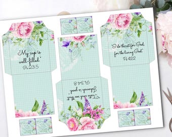 Sobres de bolsitas de té de las Escrituras florales
