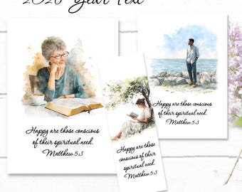 2026 Meditating on the Year Text Cards and Bookmarks