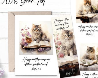 2026 Kittens Year Text Cards and Bookmarks