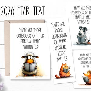Cute Animal 2026 Year Text Cards and Prints (Digital Download)