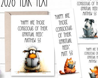 2026 Year Text Animal Cards & Bookmarks (Digital Download)