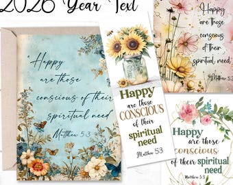 2026 Floral Year Text Cards and Bookmarks