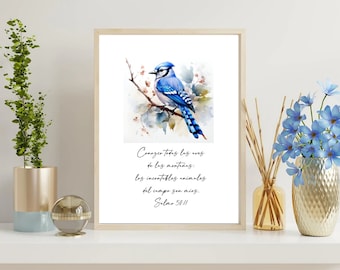 Spanish Watercolor Birds Scripture Card Collection