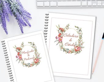 UNDATED Spanish JW Floral Printable Study and Service Planners