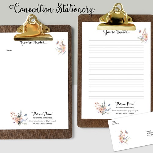 JW PURSUE PEACE 2022 Convention Letter Writing Stationary Etsy Australia