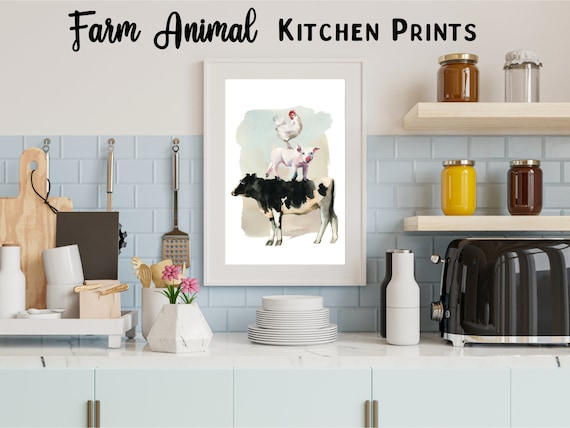 Farm Animal Kitchen Prints Digital Art Prints - Etsy