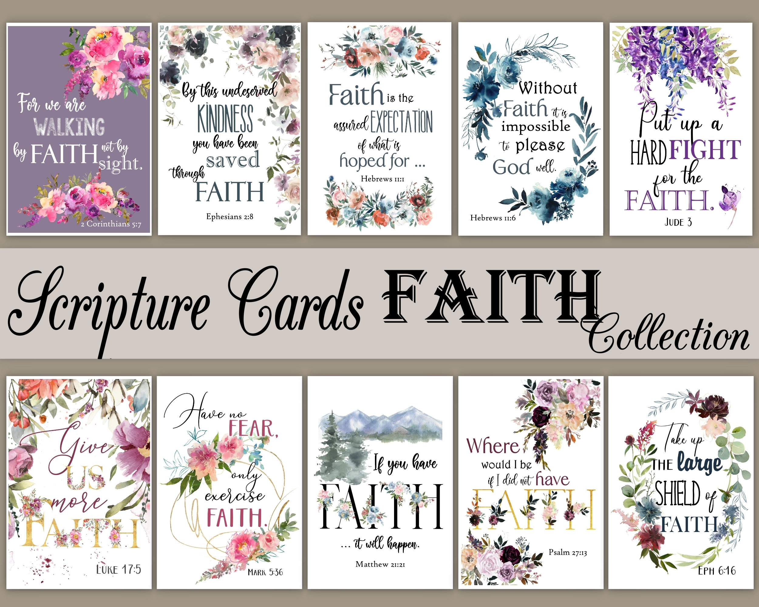 Scripture Cards FAITH Collection Etsy