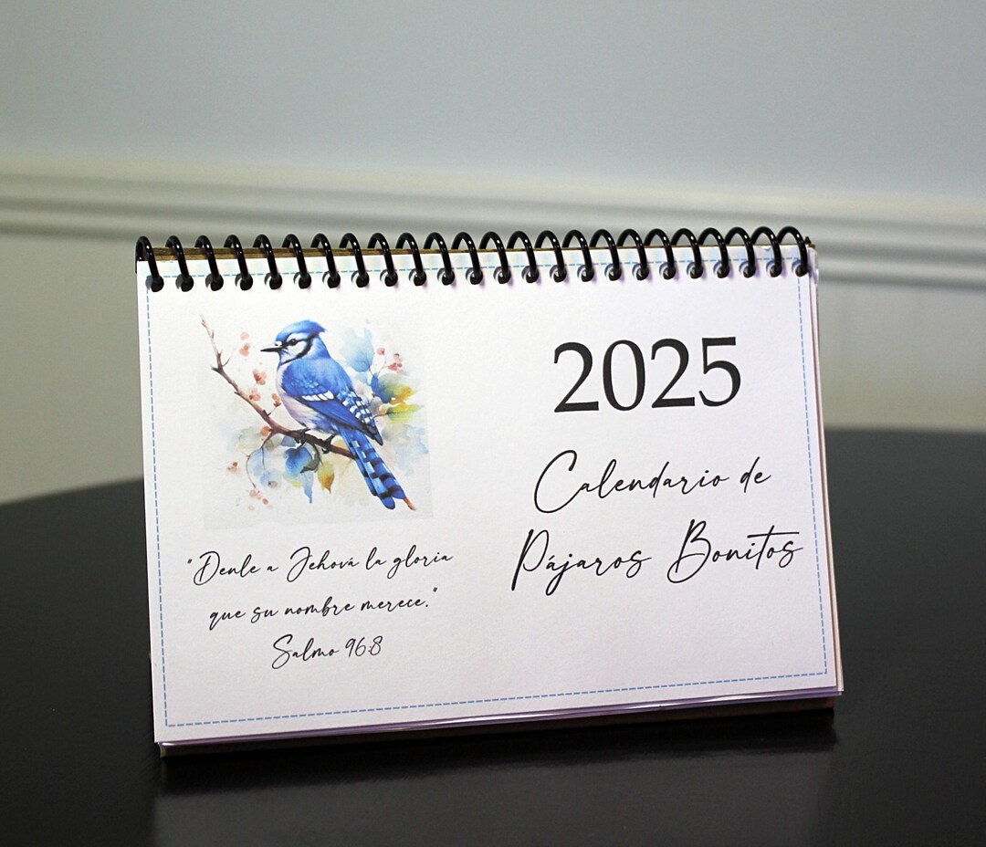 2025 Spanish Watercolor Bird Printable Desktop Calendar - Etsy