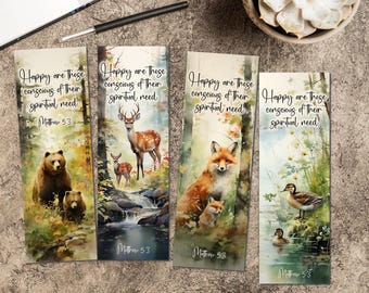 Signets imprimables 2026 animaux de la forêt et de la jungle avec programme de lecture de la Bible