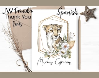 Spanish Thank You Cards - Savanna Animals