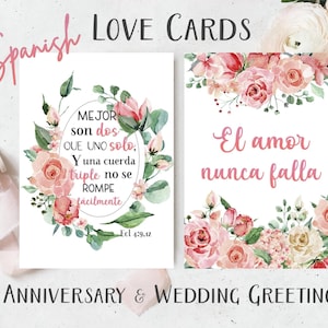 Love Printable Anniversary Cards - Spanish