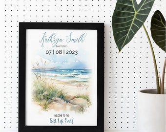 Seascape Baptism Print Template - Personalize it yourself!