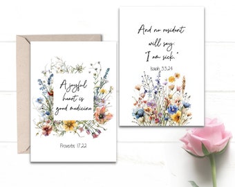 Wildflowers Get Well Scripture Cards