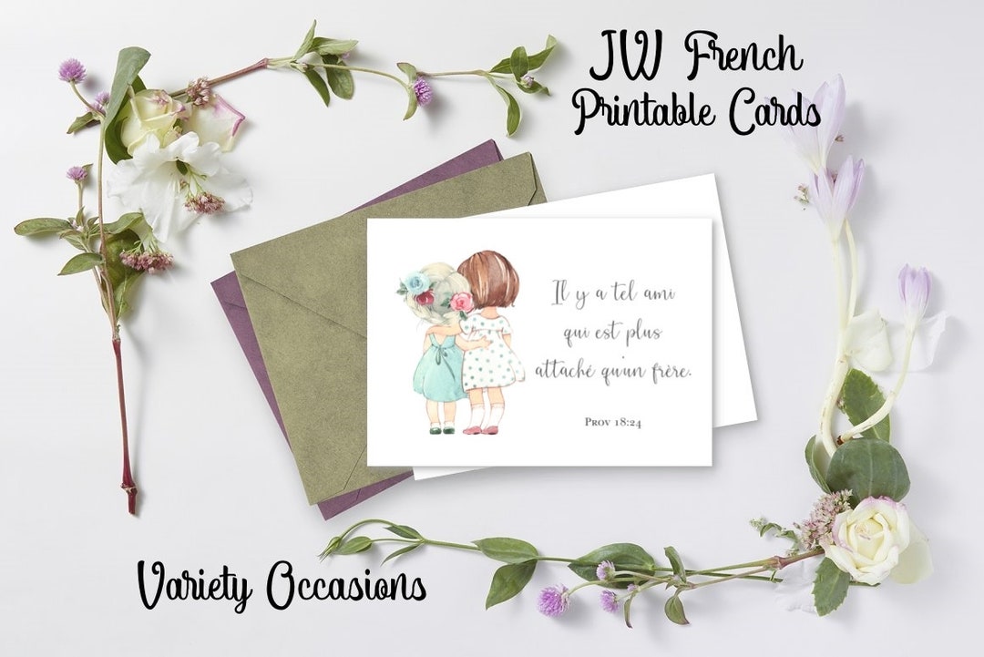 JW French Scripture Card Collection - Etsy 日本