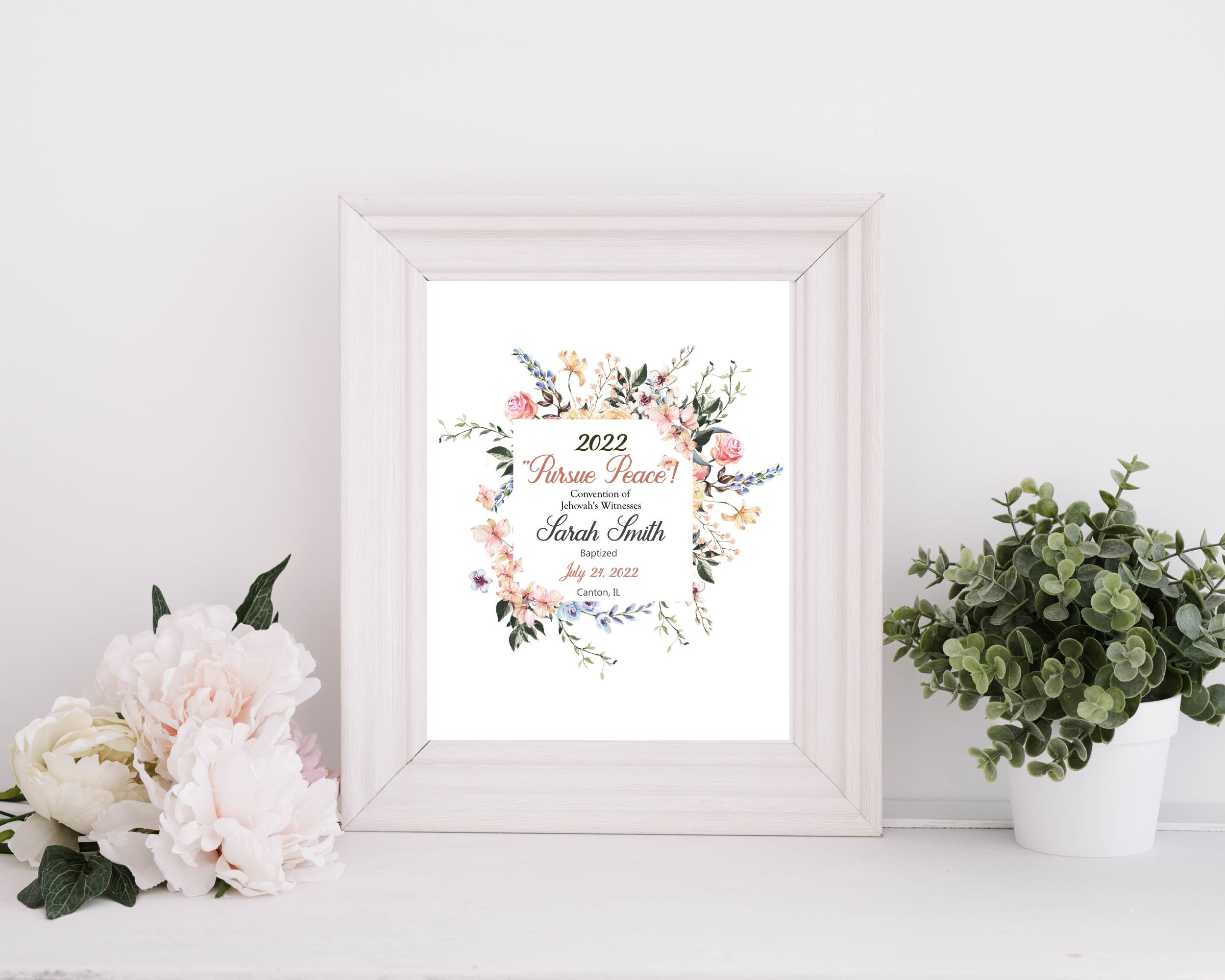 Baptism Print Template Personalize It Yourself - Etsy