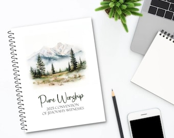 2025 Pure Worship Convention Notebook - Mountains and Forests Design - Printable and Digital