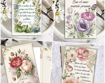 Tarjetas de condolencia florales vintage españolas