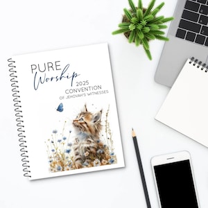 Cuaderno de la Convención de Adoración Pura 2025 - Diseño de Gatitos y Mariposas - Imprimible