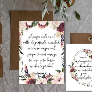 Cartes bibliques aquarelle prune espagnole