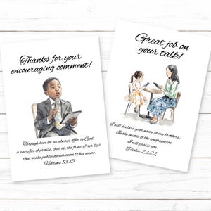 Cartes de remerciement JW Talk and Comment - Imprimable en téléchargement numérique | Formats A7 et A2 | 22 modèles variés