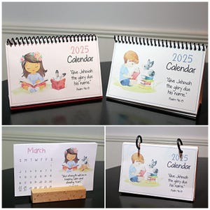 2025 JW Kleine Kinder Tischkalender zum Ausdrucken - Jungen und Mädchen - 2 Größen