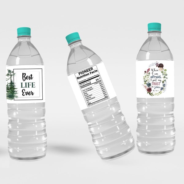 JW Water Bottle Labels