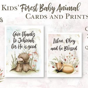 JW Kids&#39; Forest Baby Animal Cards and Nursery Prints