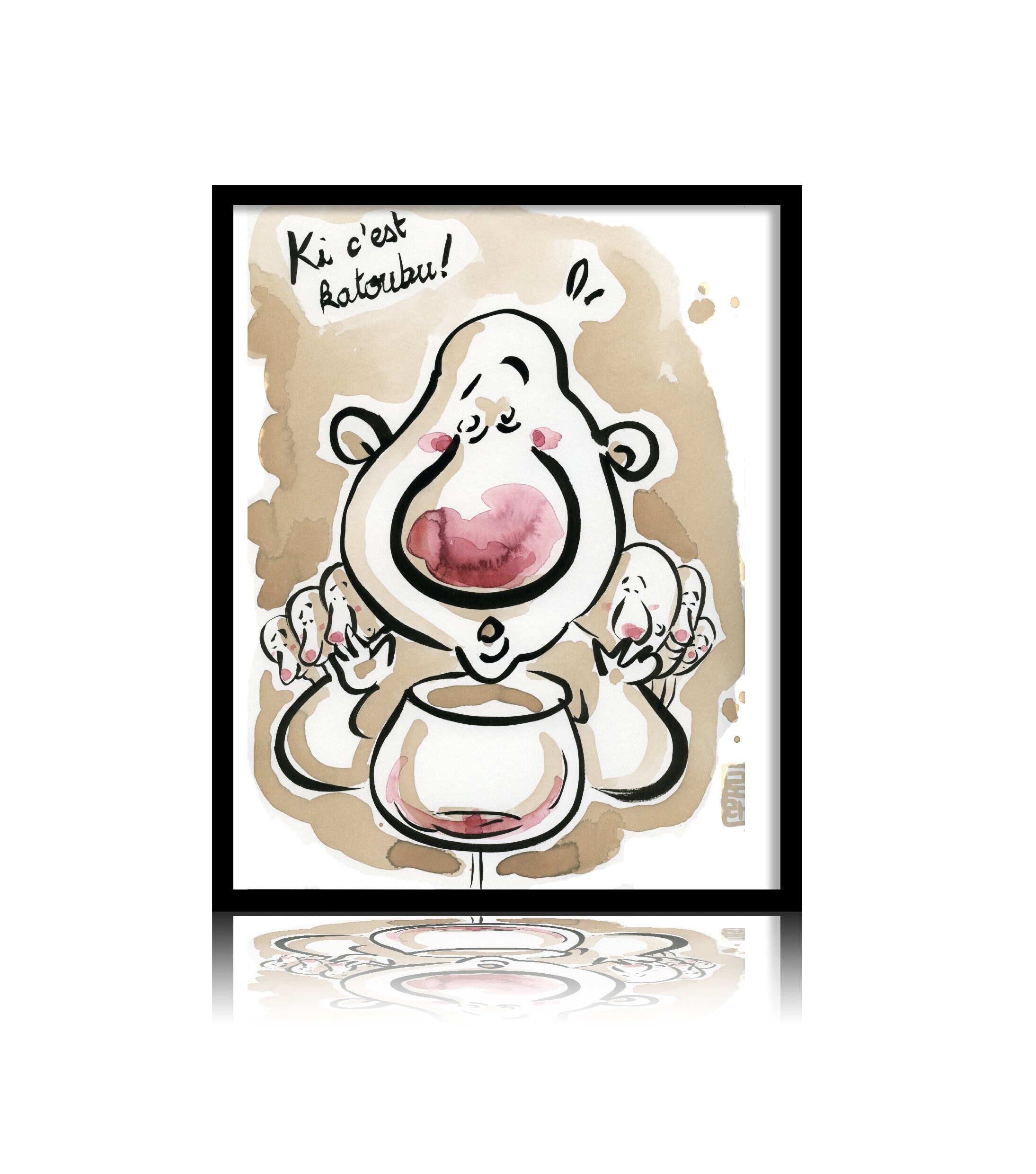 Vin-Tableau Illustration 24x30cm Ki C'est Katoubu