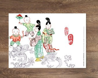 CAMPAGNE Chine Tirage A5 -  croquis de voyage