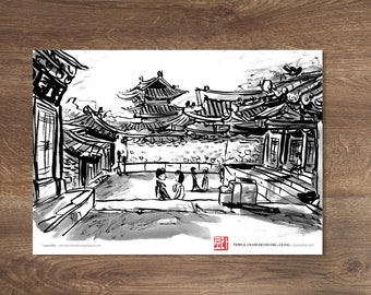 SEOUL #2 Tirage A5 -  croquis de voyage