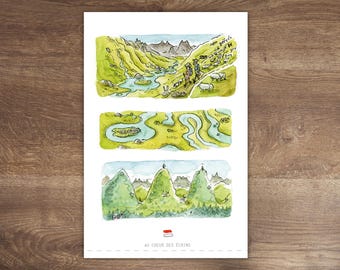 GR #9 hiking map 10x15cm A6-A5