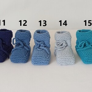 Chaussons bébé, pure laine mérinos, taille 6-9 mois, fait-main, 15 couleurs image 4