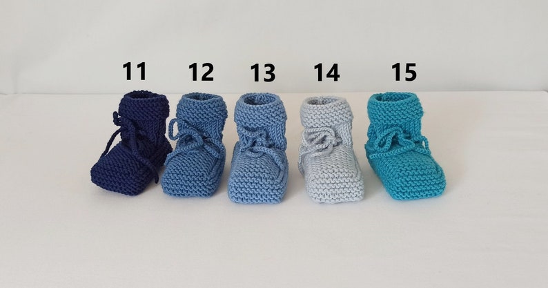 Chaussons bébé, pure laine mérinos, taille 6-9 mois, fait-main, 15 couleurs image 4