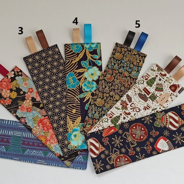 bookmarks, fabric bookmark, handmade, designer fabric or Japanese fabric 100% cotton