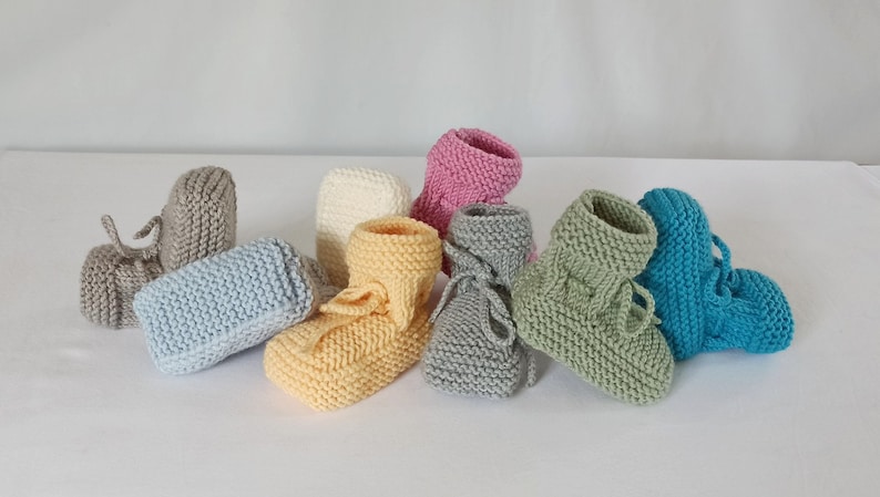 Chaussons bébé, pure laine mérinos, taille 6-9 mois, fait-main, 15 couleurs image 9