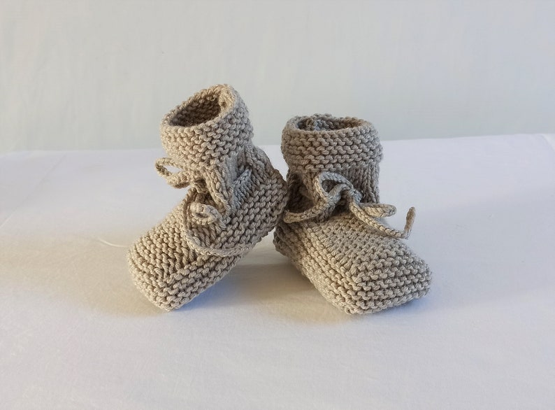 Chaussons bébé, pure laine mérinos, taille 6-9 mois, fait-main, 15 couleurs image 6