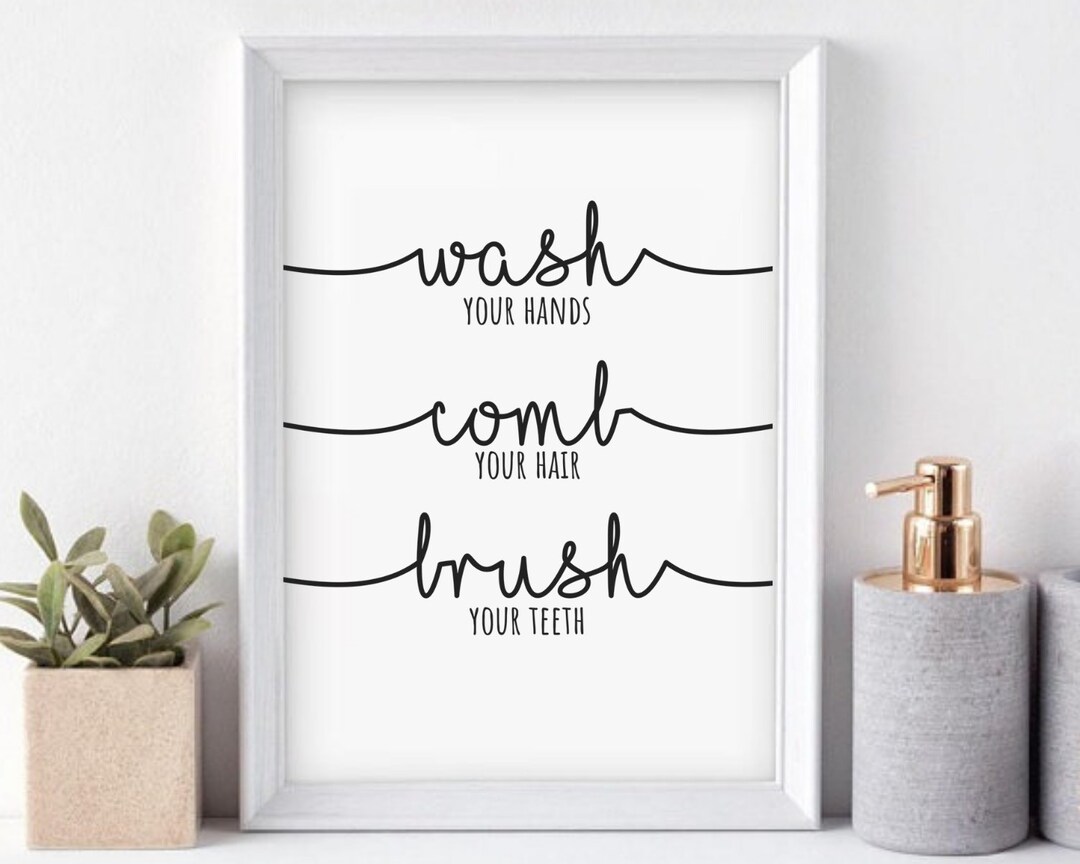 Wash Your Hands Comb Your Hair Brush Your Teeth Printable - Etsy Wash Your Hands Comb Your Hair Brush Your Teeth Printable - Etsy