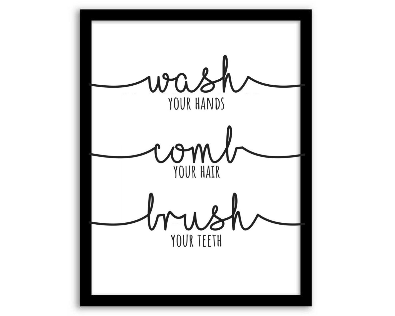 Wash Your Hands Comb Your Hair Brush Your Teeth Printable - Etsy