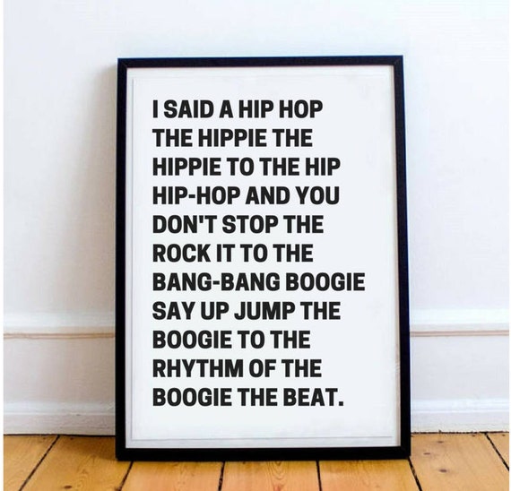 Rapper S Delight Sugar Hill Gang Lyrics Print Hip Hop Etsy