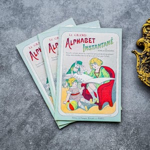 Antike französische Alphabet Lernbücher
