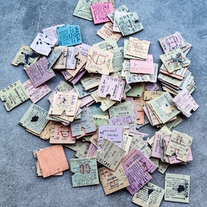 Mitades de billetes de tren antiguos del Reino Unido (juegos de 20)