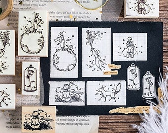 Vintage Cartoon Little Prince wood stamp/ rubber stamp/ stamps for scrapbooking / diary / art journal/ junk journal/ Le Petit Prince