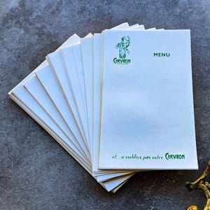 Menus vintage à chevrons - Vins de France - Lot de 5