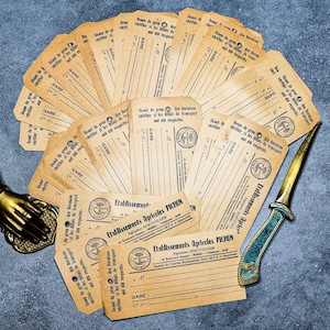 Set von 5 bis 20 kleinen Vintage französischen Pflanzenanhängern