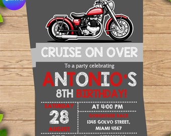 Motorcycle Invitation, Motorcycle Cruise, Motorcycle Birthday, Motorcycle Party, Motorcycle Birthday Invitation, Motorcycle Themes, Cruise