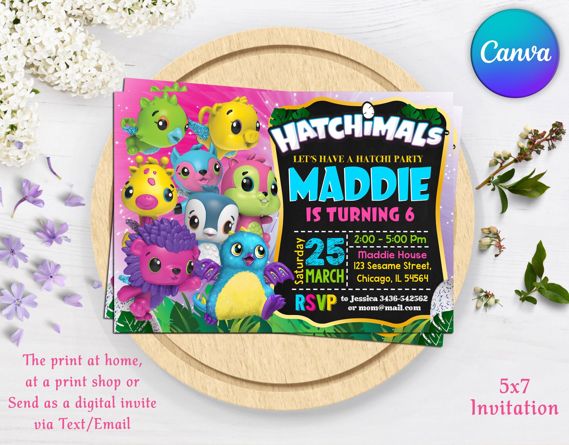 Editable Invitation, Hatchimals Invitation, Hatchimals Invites ...