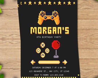 Video Game Birthday Invite, Video Game Birthday, Video Game party, Video Game invitation, Game On invitation, Game Invitation, Gamer invites