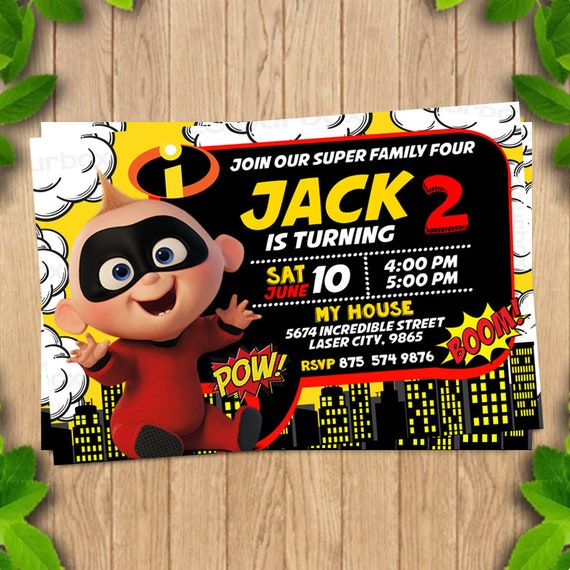 Jack Jack Invitation Jack Jack Birthday Party Jack Jack Etsy
