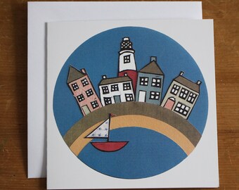 Sailing boat, Seaside Greeting Card