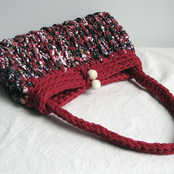 Sac à main au crochet imprimé Rouge Ethnique